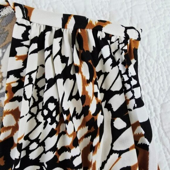 Veronica M. Women's Mini Dress Size Large Brown Black Sleeveless V-Neck Stretch - Picture 6 of 13